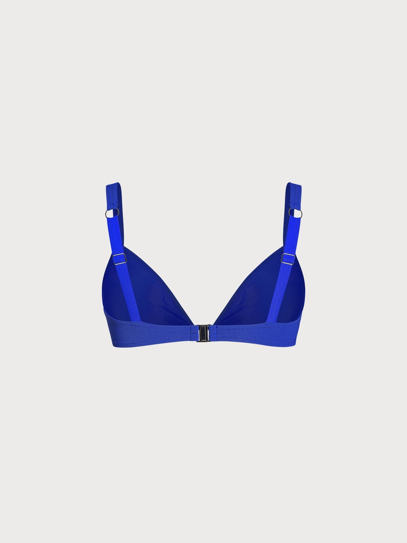 Ribanalı Mavi Büyük Beden Destekli Bikini Üstü