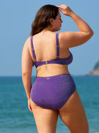 Mor Lurex Büyük Beden Bikini Üstü - Şık ve Rahat