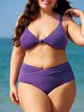 Mor Lurex Büyük Beden Bikini Üstü - Şık ve Rahat