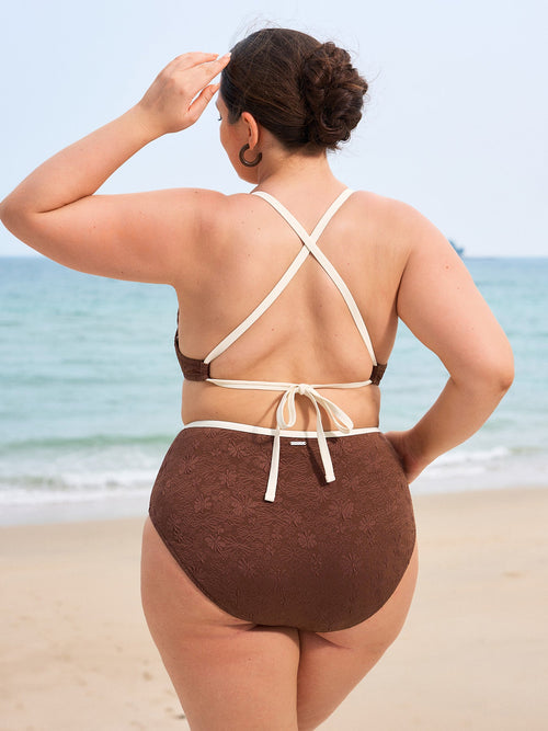 Dokulu Koyu Kahverengi Büyük Beden Bikini Altı
