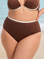 Dokulu Koyu Kahverengi Büyük Beden Bikini Altı
