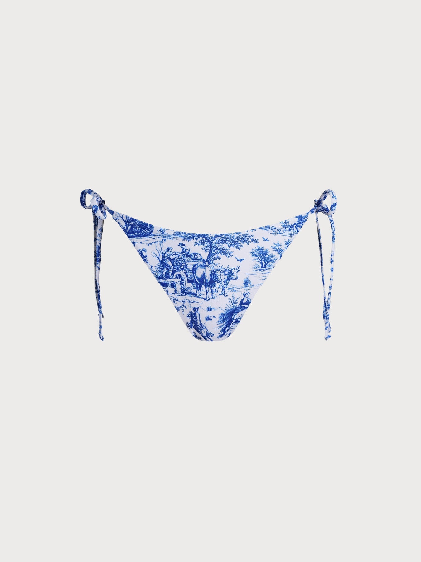 Mavi Desenli Şık Bağlamalı Bikini Altı - Yaz Modası