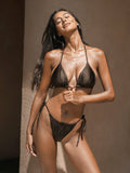 Şık Koyu Kahverengi Halter Bikini Üstü - Rahat ve Zarif