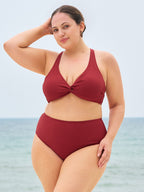 Şarap Renkli Ribanalı Büyük Beden Bikini Altı