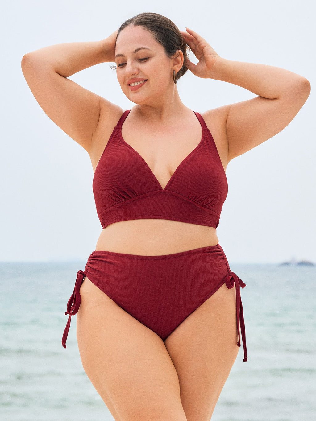 Ribana Doğal Belli Büyük Beden Kırmızı Bikini Altı