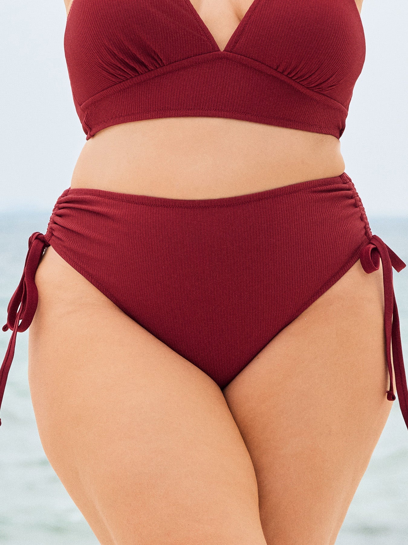 Ribana Doğal Belli Büyük Beden Kırmızı Bikini Altı