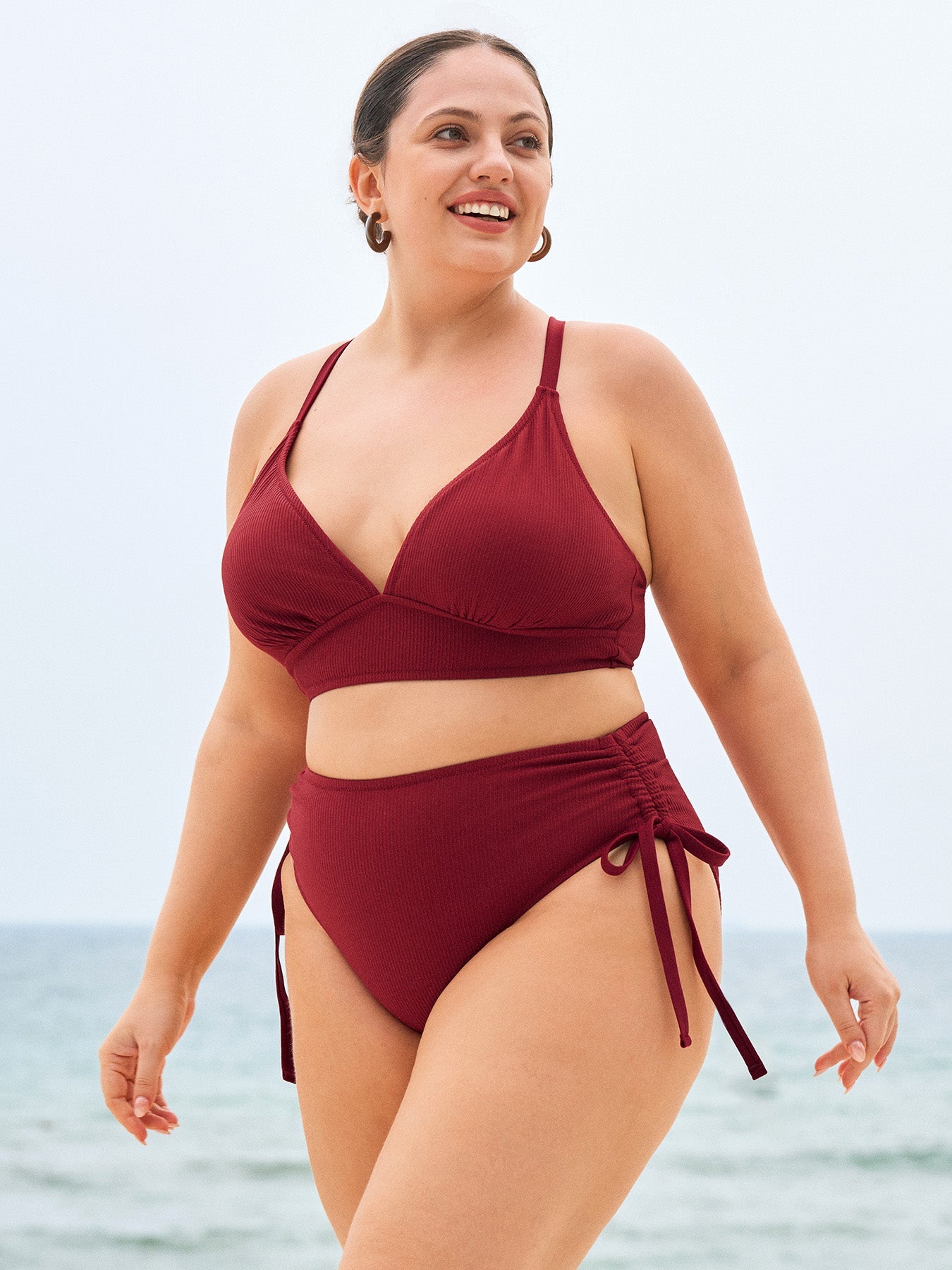 Ribana Doğal Belli Büyük Beden Kırmızı Bikini Altı