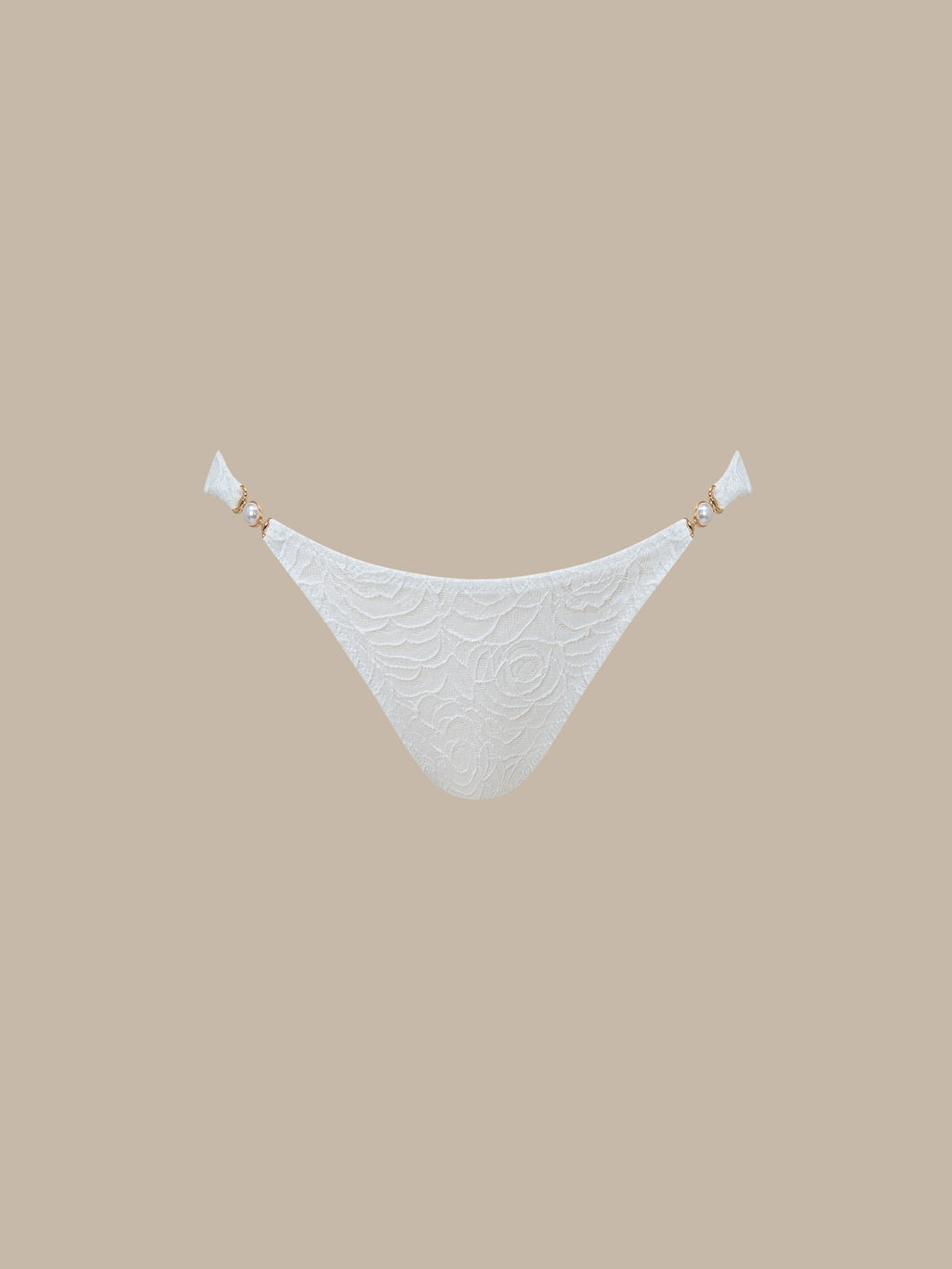 Şık Beyaz Doku İncili Bikini Altı - Yaz Modası