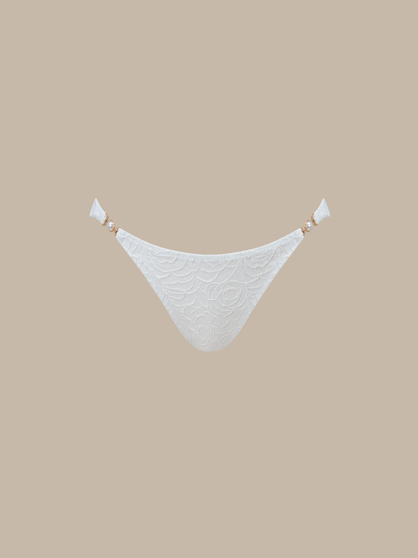 Şık Beyaz Doku İncili Bikini Altı - Yaz Modası
