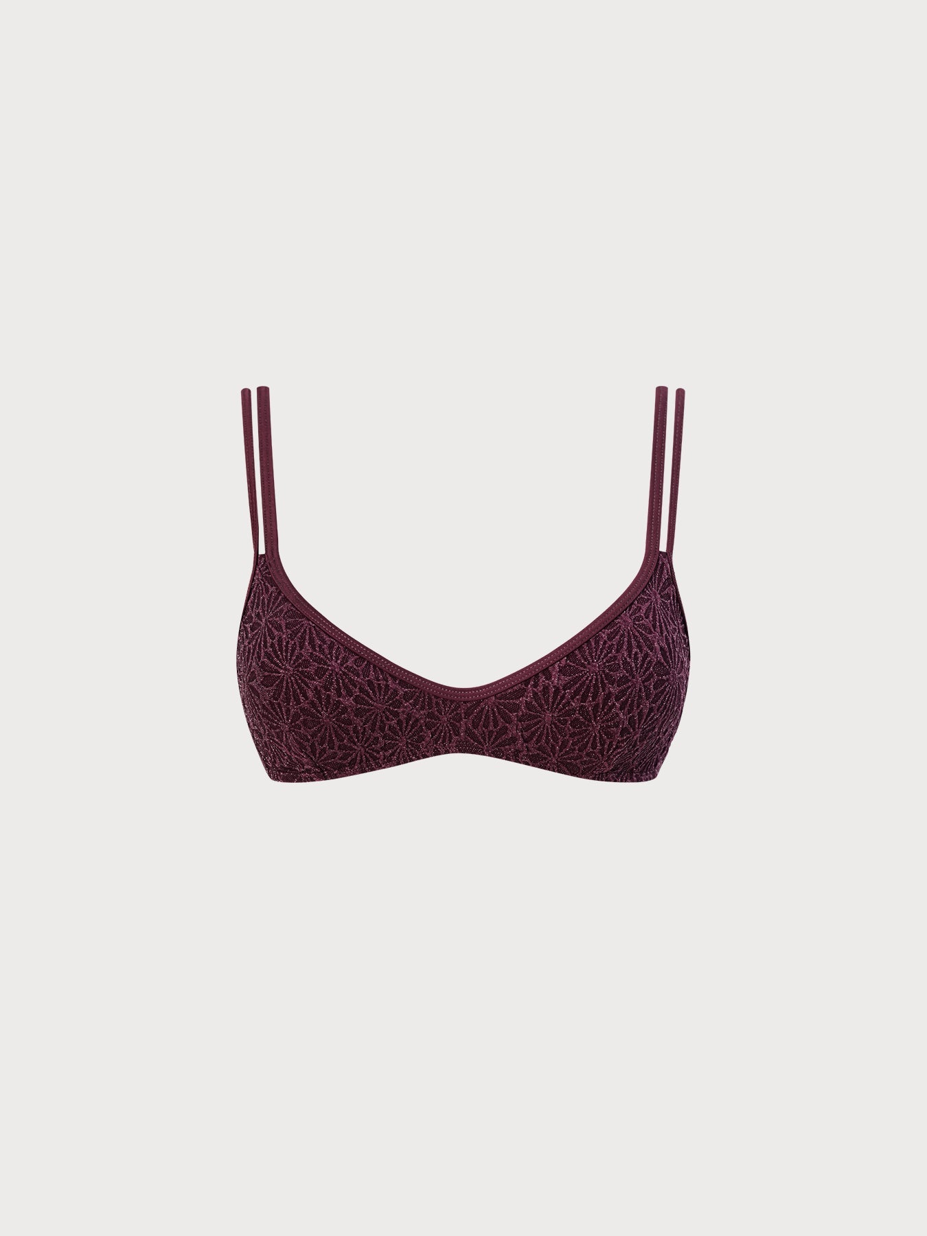 Şık Koyu Kahve Dokulu Bikini Üstü - Rahat ve Modern