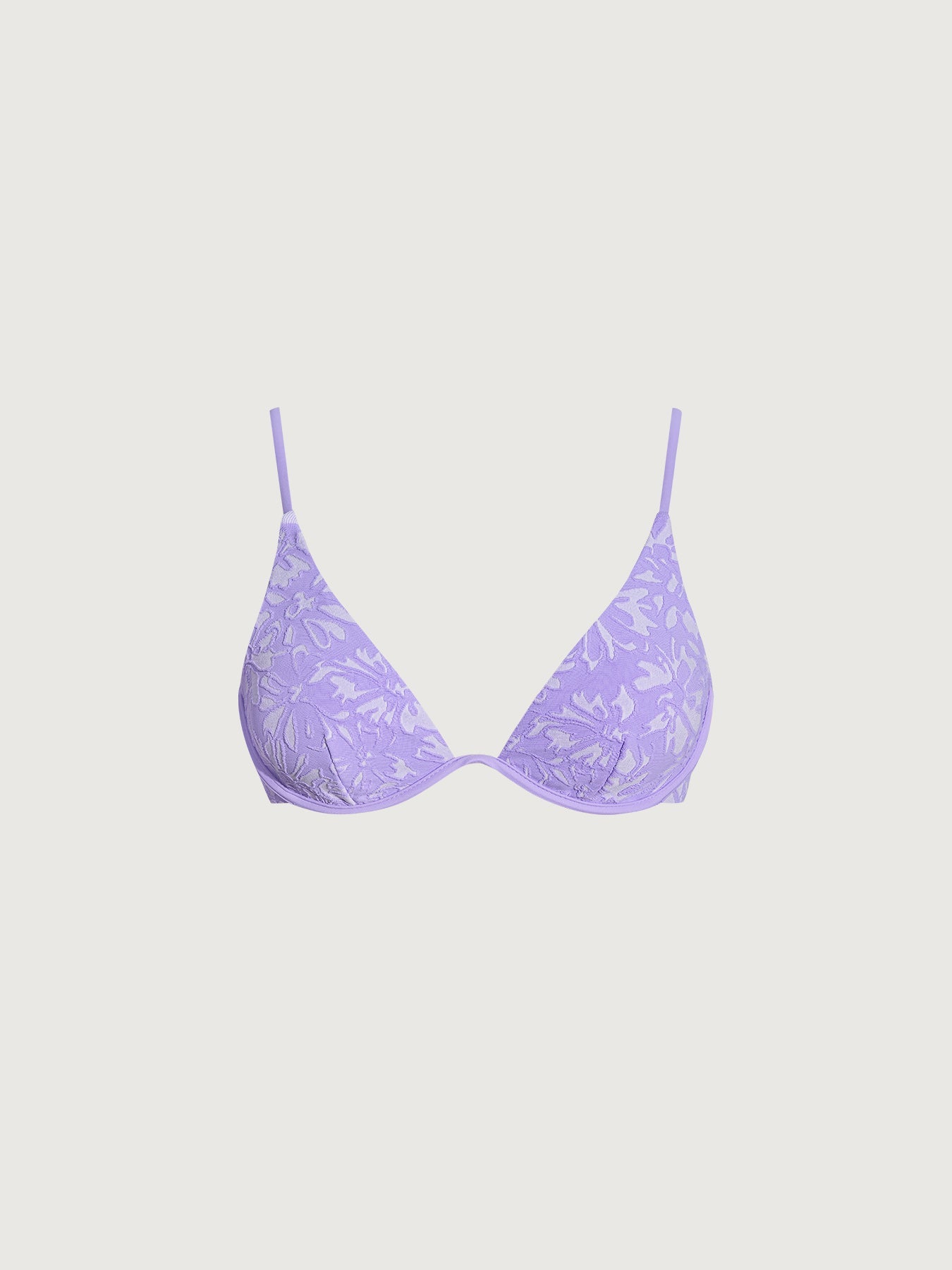 Premium Açık Mor Destekli Dokulu Bikini Üstü - Şıklık ve Konfor