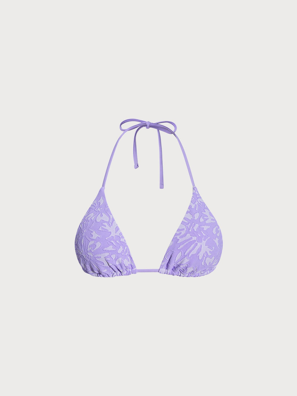 Premium Açık Mor Dokulu Üçgen Bikini Üstü - Şıklığın Adresi
