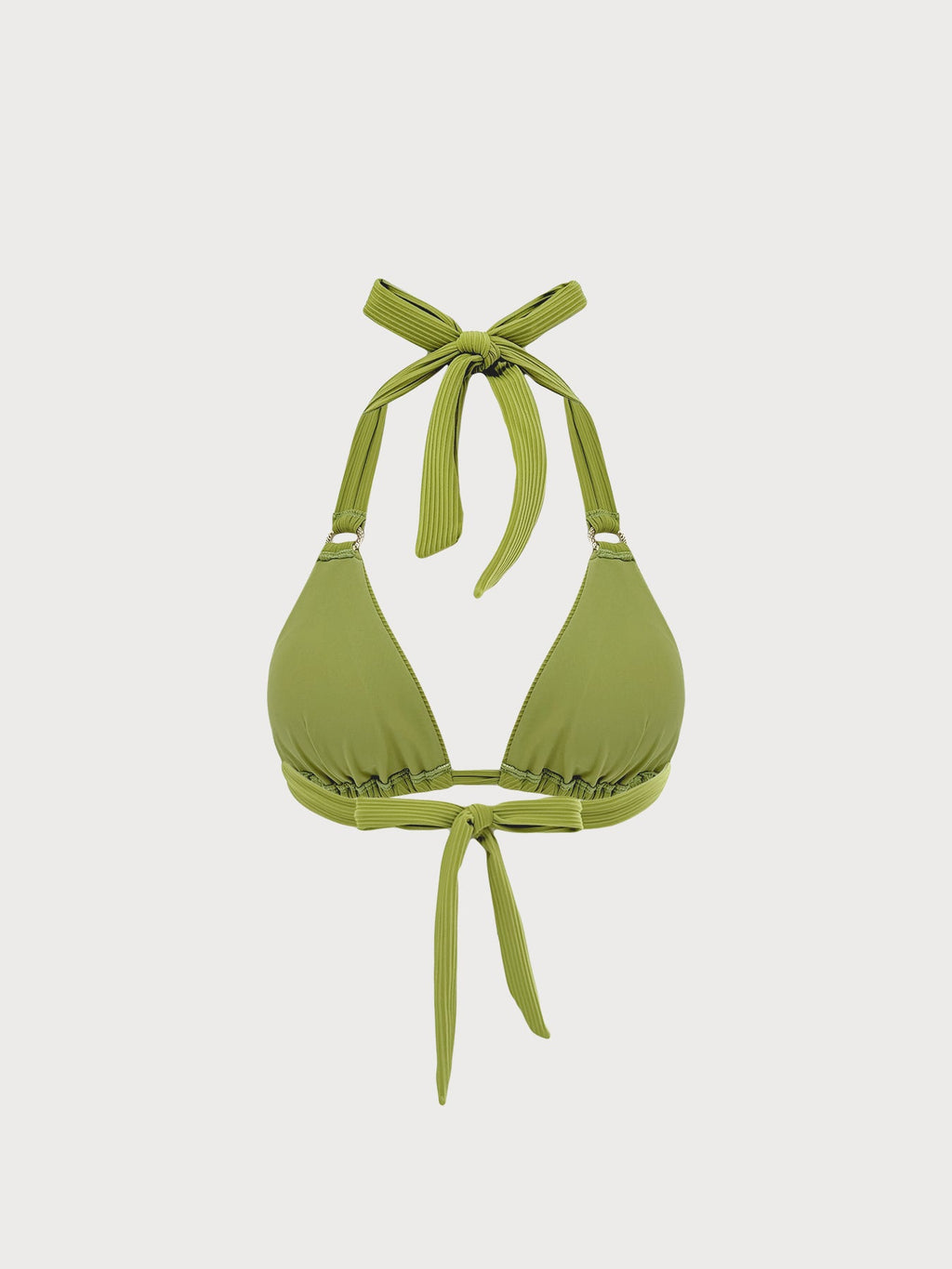 Premium Açık Yeşil Ribanalı O-Halka Bikini Üstü