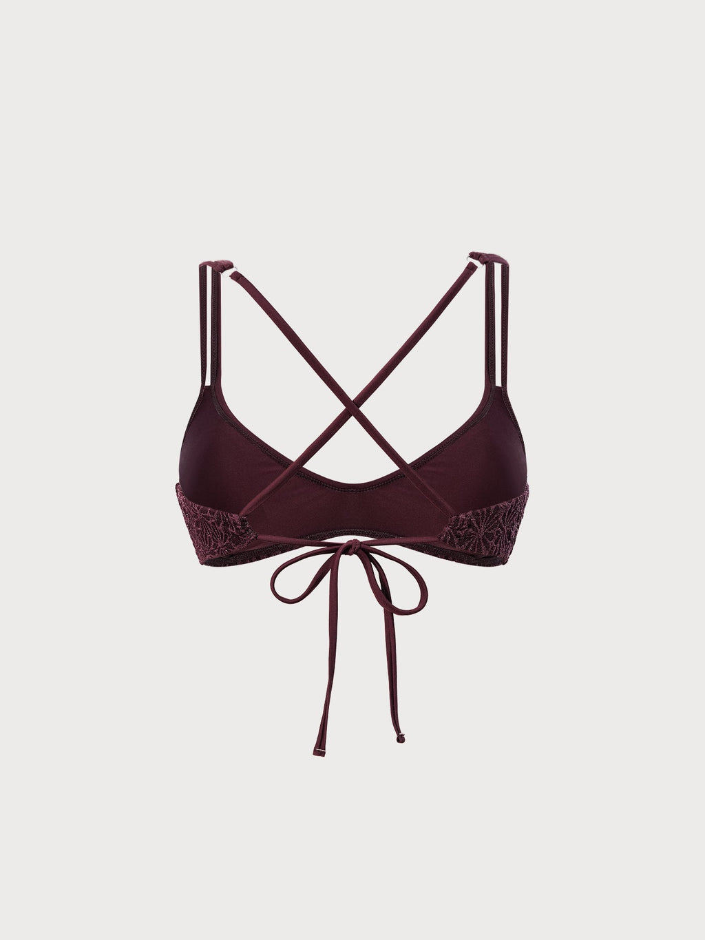 Şık Koyu Kahve Dokulu Bikini Üstü - Rahat ve Modern