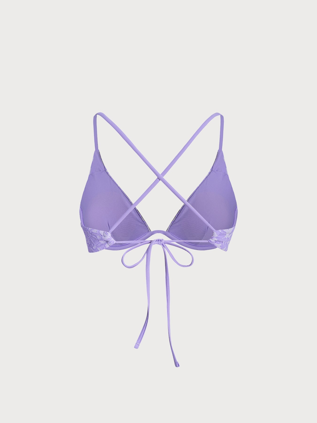 Premium Açık Mor Destekli Dokulu Bikini Üstü - Şıklık ve Konfor