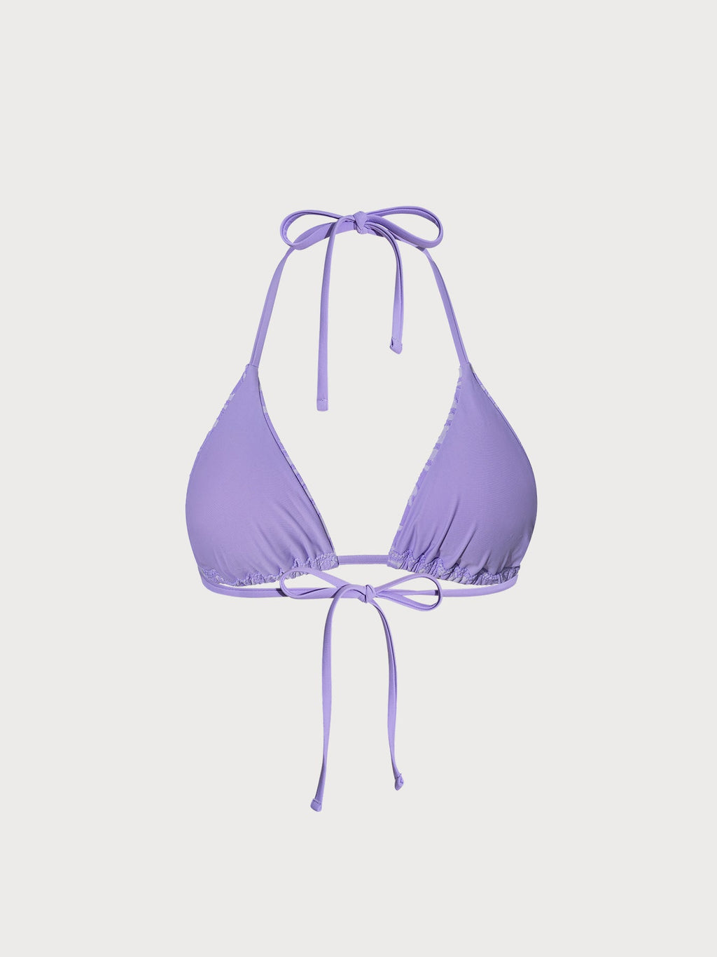 Premium Açık Mor Dokulu Üçgen Bikini Üstü - Şıklığın Adresi