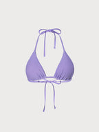Premium Açık Mor Dokulu Üçgen Bikini Üstü - Şıklığın Adresi