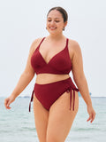 Ribanalı Kırmızı Büyük Beden Bikini Üstü - Şık ve Rahat