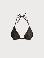 Şık Koyu Kahverengi Halter Bikini Üstü - Rahat ve Zarif