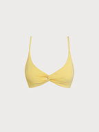 Premium Sarı Ribanalı Dönme Bikini Üstü - Şıklık ve Konfor
