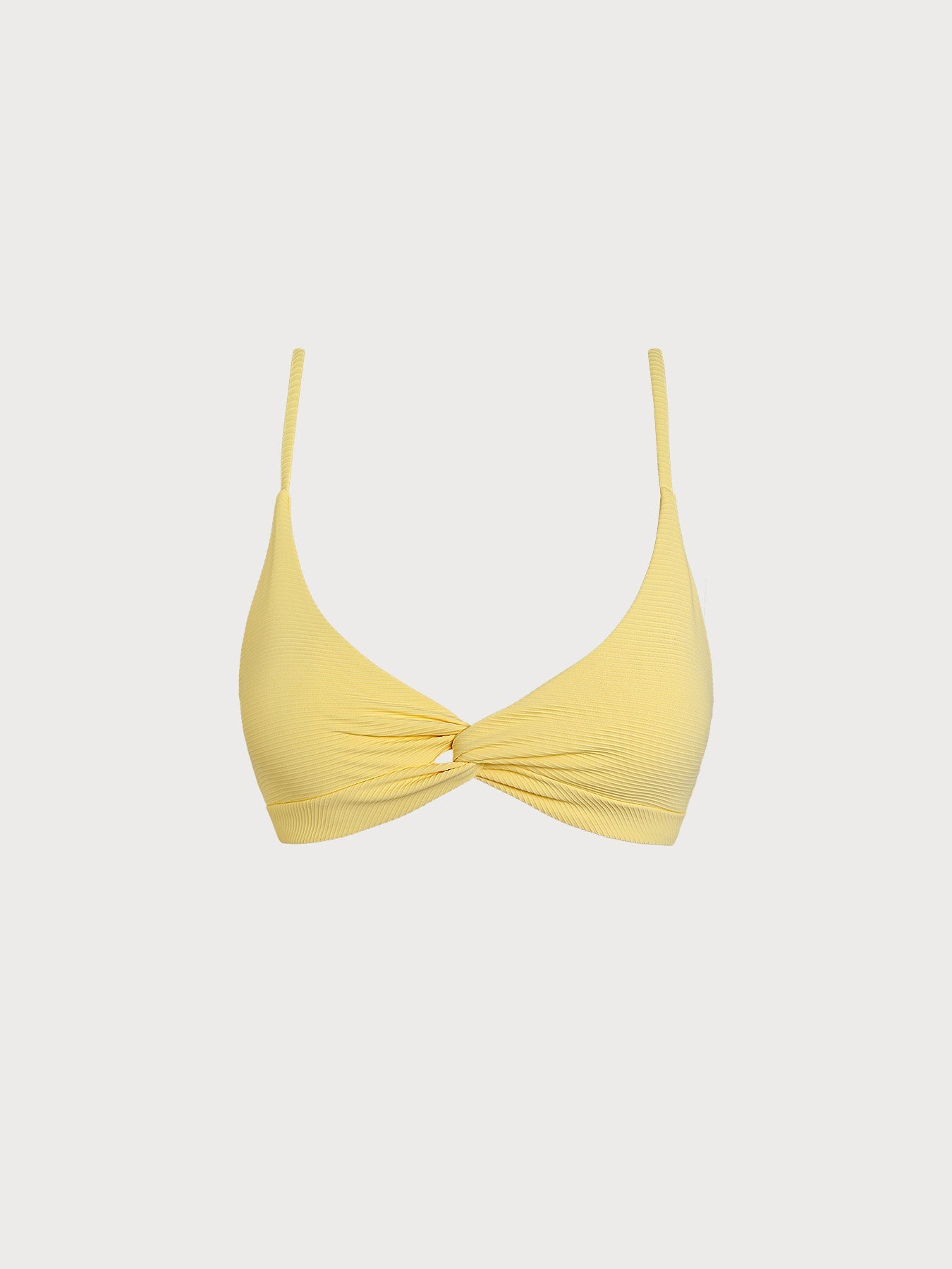 Premium Sarı Ribanalı Dönme Bikini Üstü - Şıklık ve Konfor
