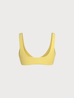 Ön Kapatmalı Sarı Ribanalı Bikini Üstü - Şık ve Rahat