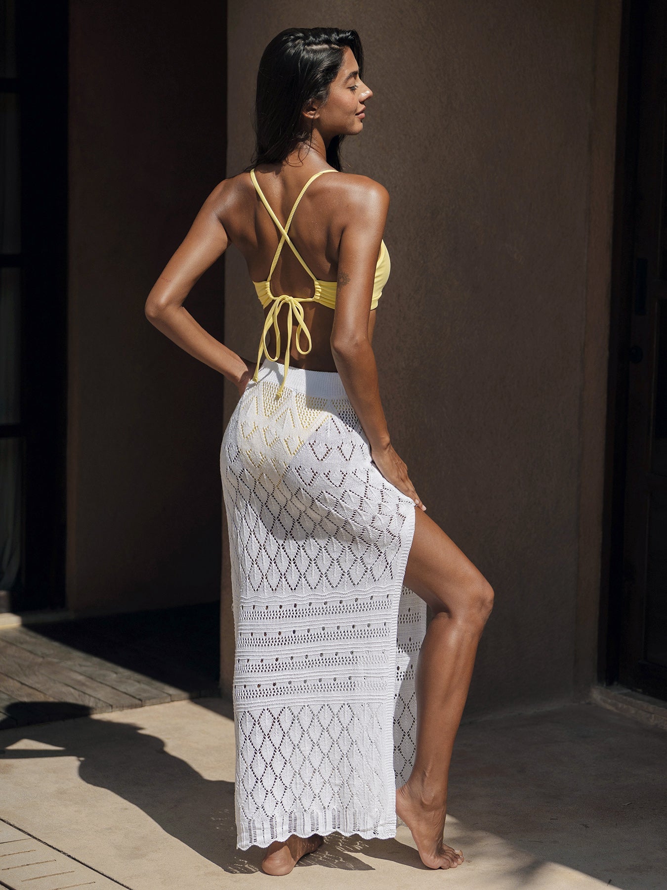 Premium Sarı Ribanalı Dönme Bikini Üstü - Şıklık ve Konfor