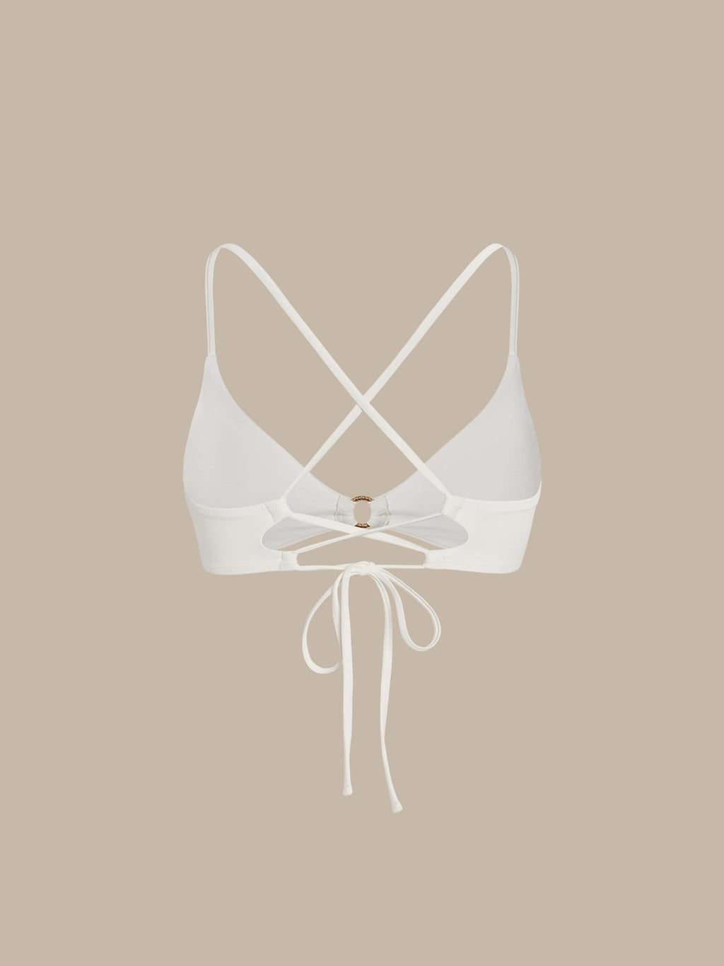 ECONYL® Premium Beyaz O-Halka Bikini Üstü