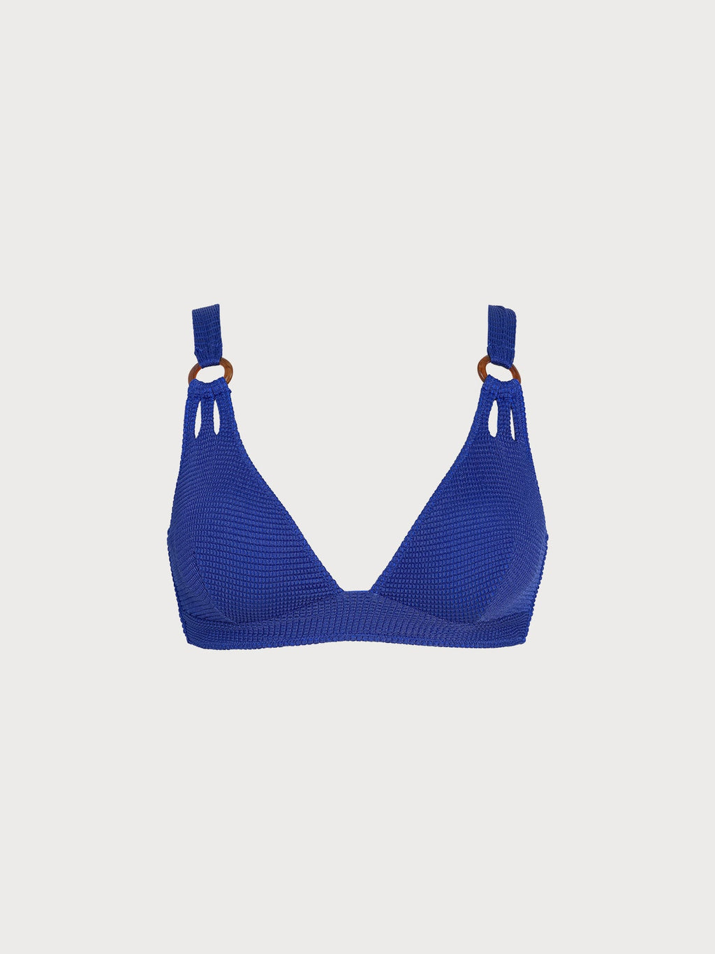 Mavi Dokulu Kesik Askılı O-Halkalı Bikini Üstü - Şık ve Rahat