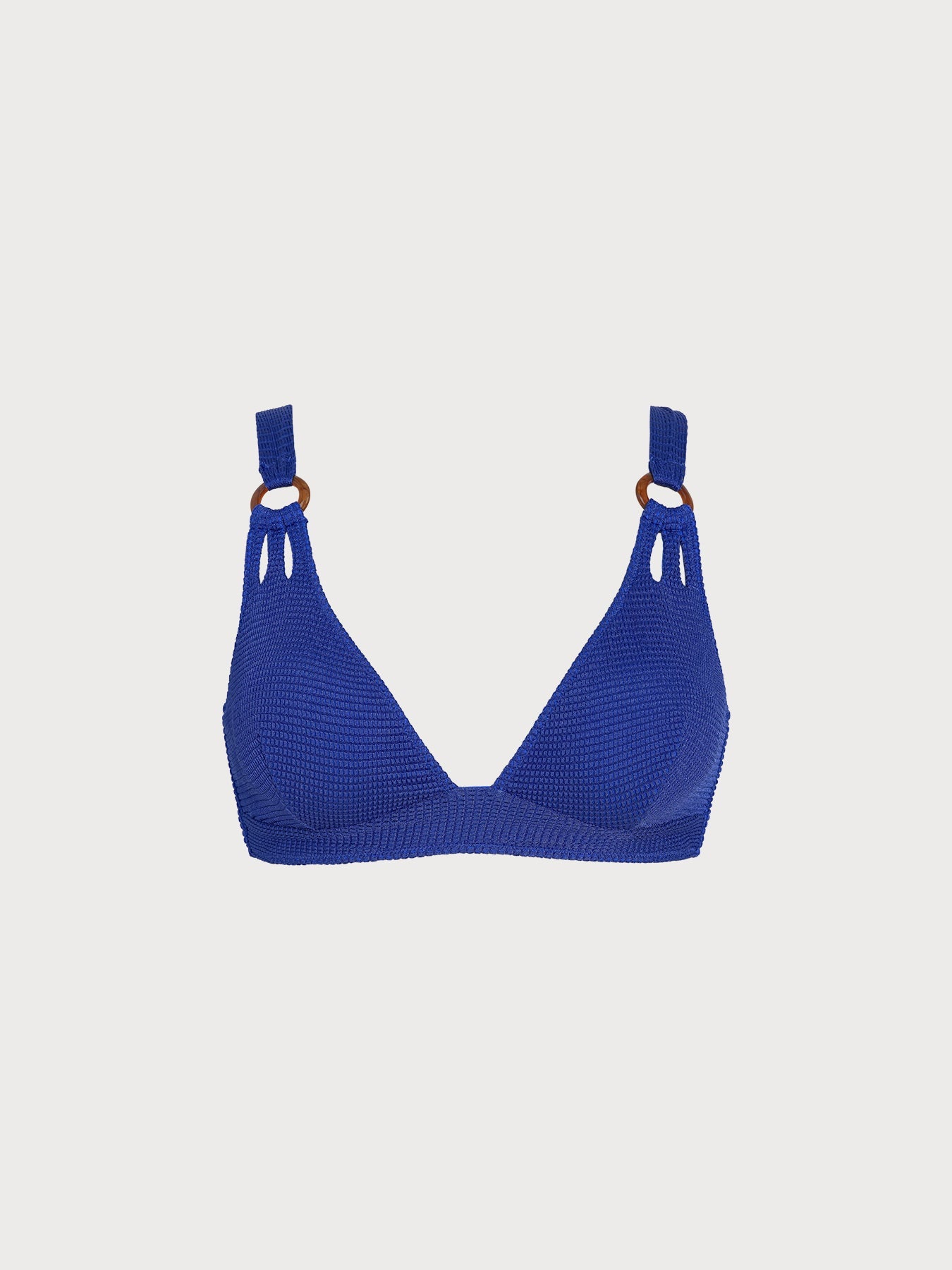 Mavi Dokulu Kesik Askılı O-Halkalı Bikini Üstü - Şık ve Rahat