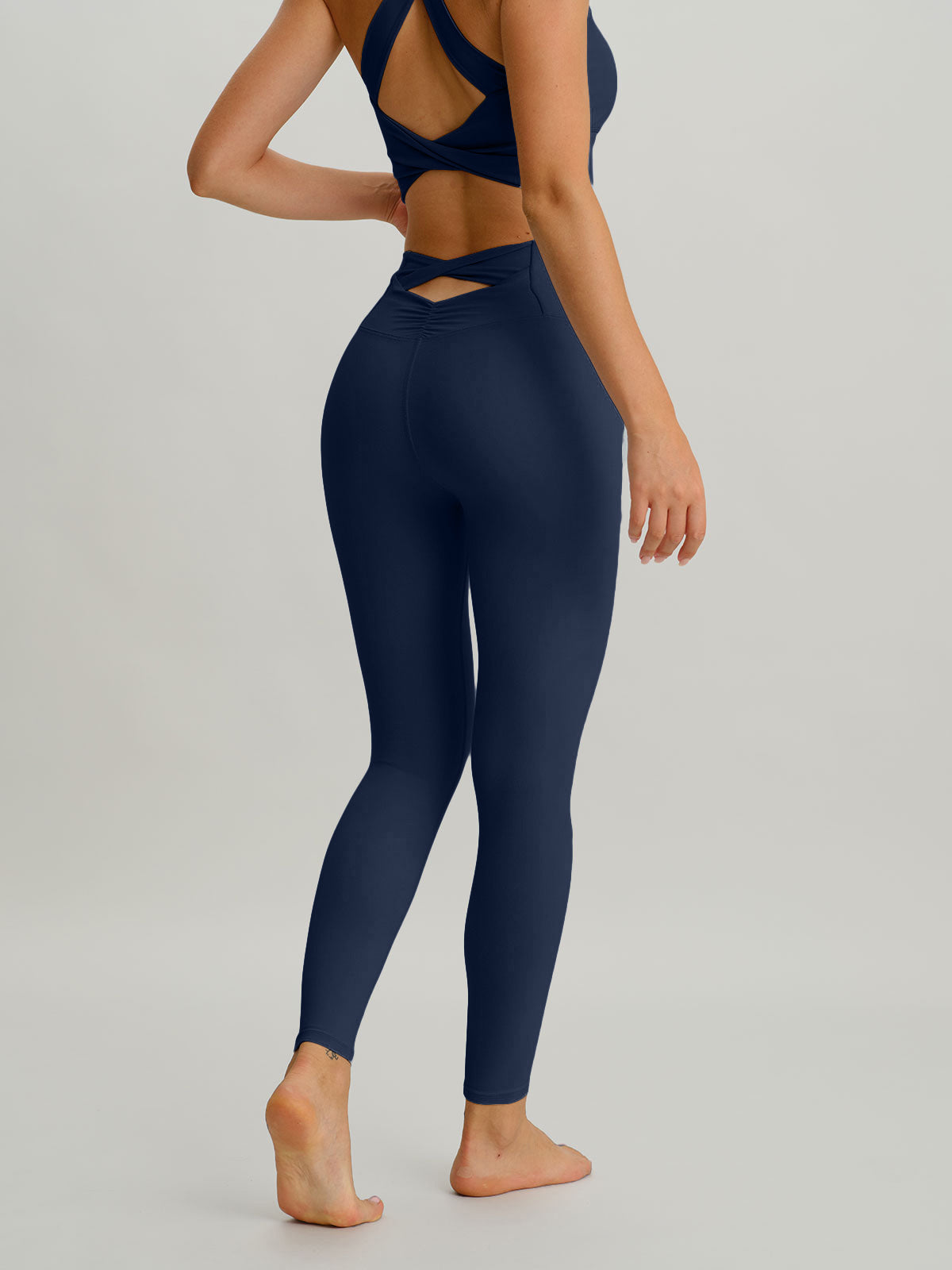 Premium Lacivert Kesik Legging - 24 İnç Konfor ve Şıklık