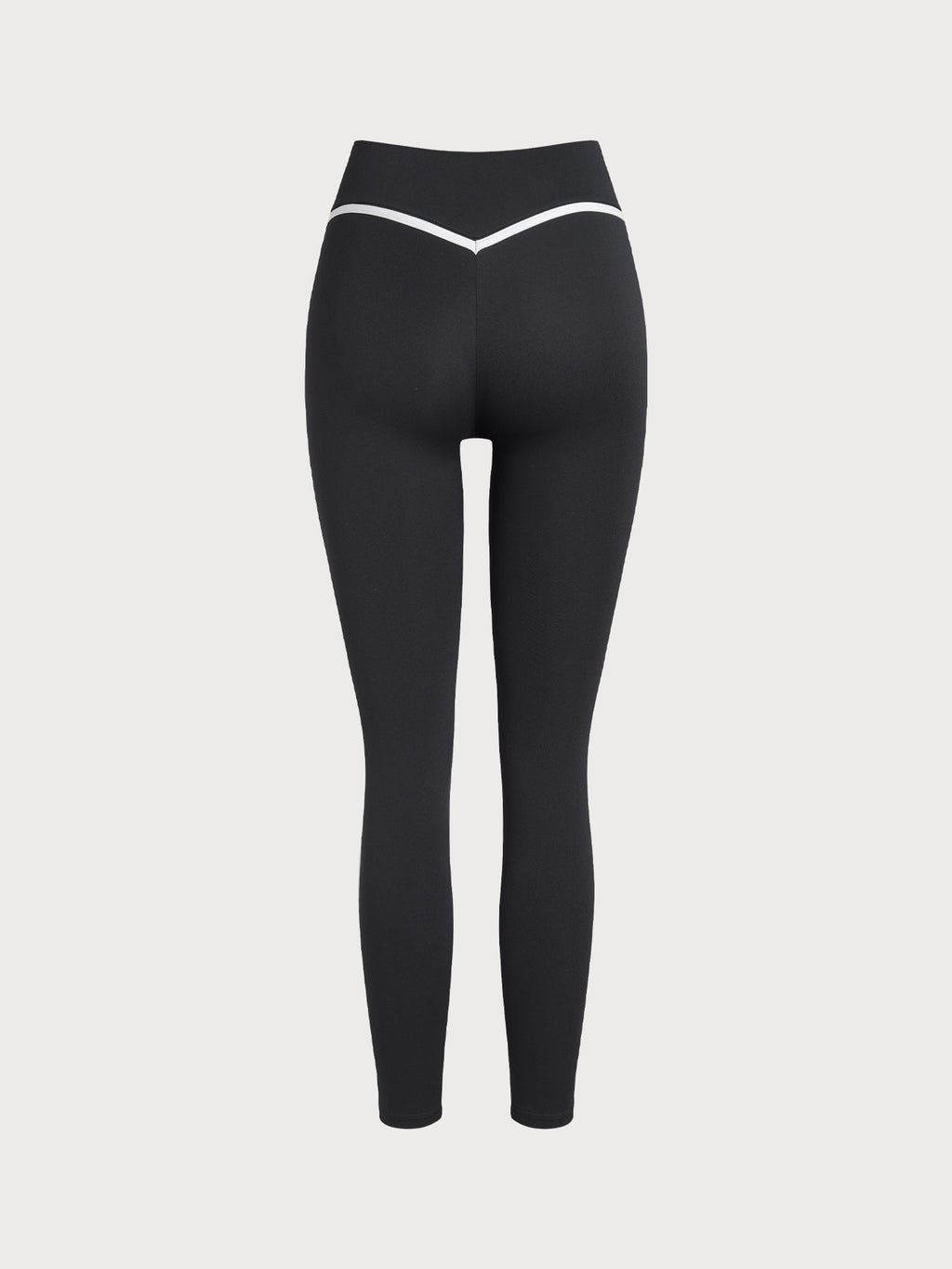 Yüksek Bel Siyah Yan Şerit Legging - 27 İnç