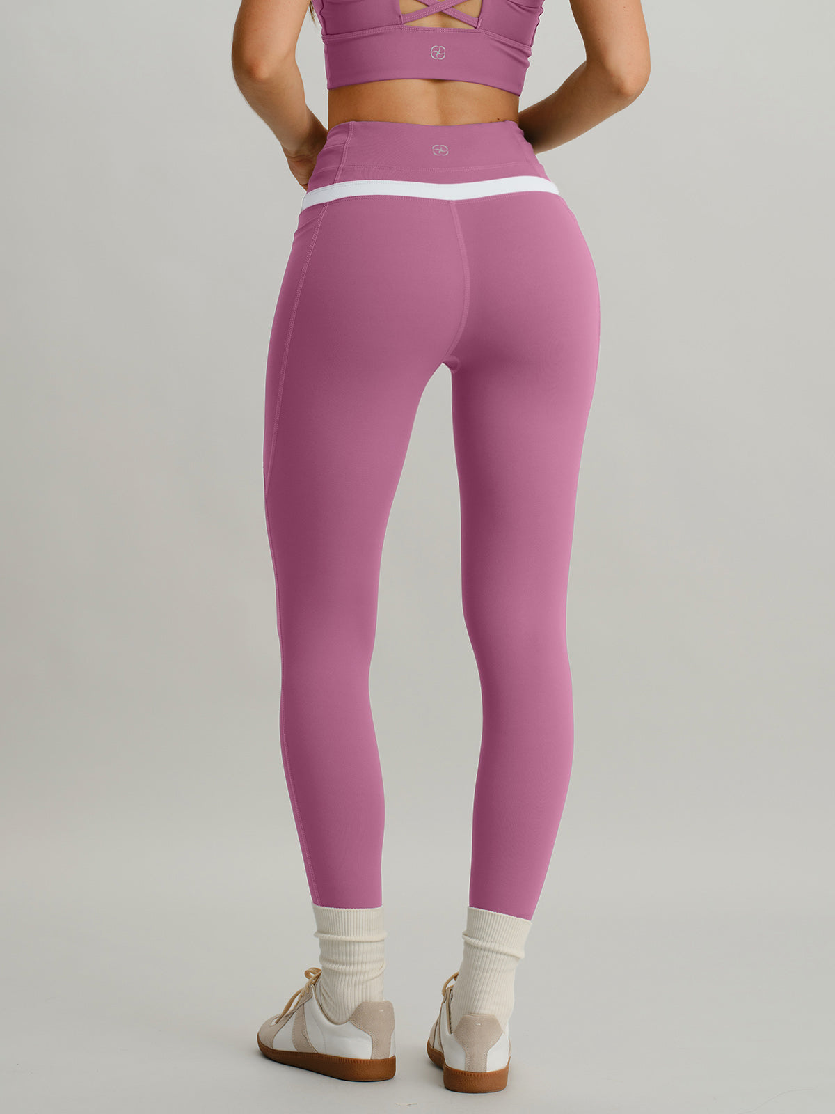 Yüksek Bel Pembe Cepli Tayt - 26" Kadın Spor Modası