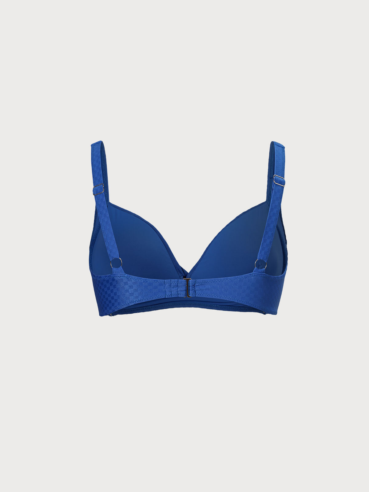 Jakarlı Mavi Büyük Beden Bikini Üstü - Şık ve Rahat