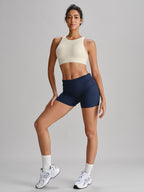 Lacivert Katlanabilir 3'' Bel Spor Şortu - Rahat ve Şık