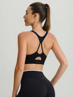 Premium Siyah I-Back Spor Sütyeni - Hafif Destekli