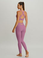 Premium Pembe X-Cross Spor Sütyeni - Hafif Destekli
