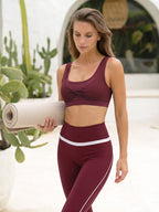 Bordo Hafif Destekli Mesh Spor Sütyeni - Rahat ve Şık