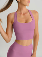 Premium Pembe X-Cross Spor Sütyeni - Hafif Destekli