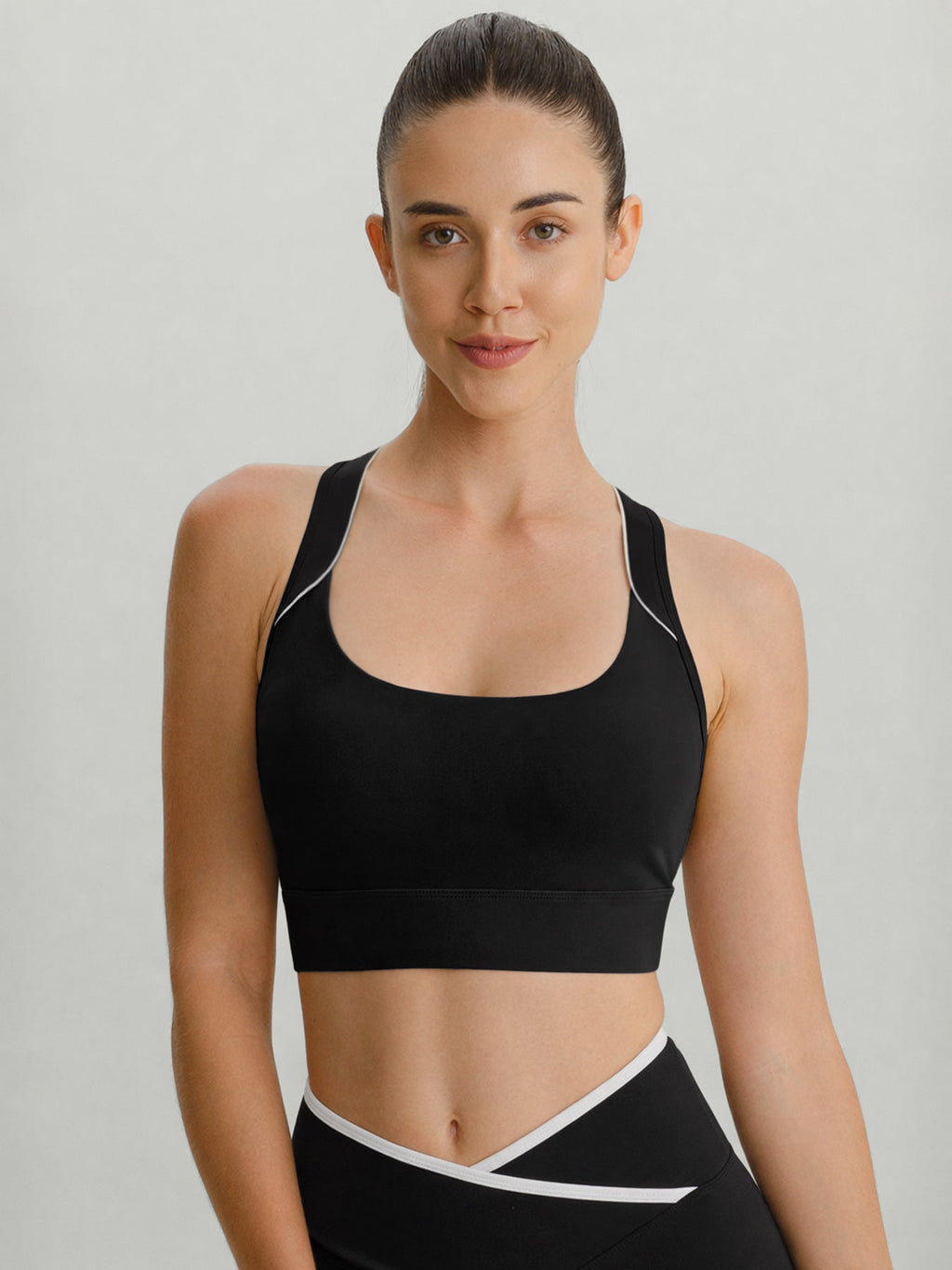Premium Siyah I-Back Spor Sütyeni - Hafif Destekli