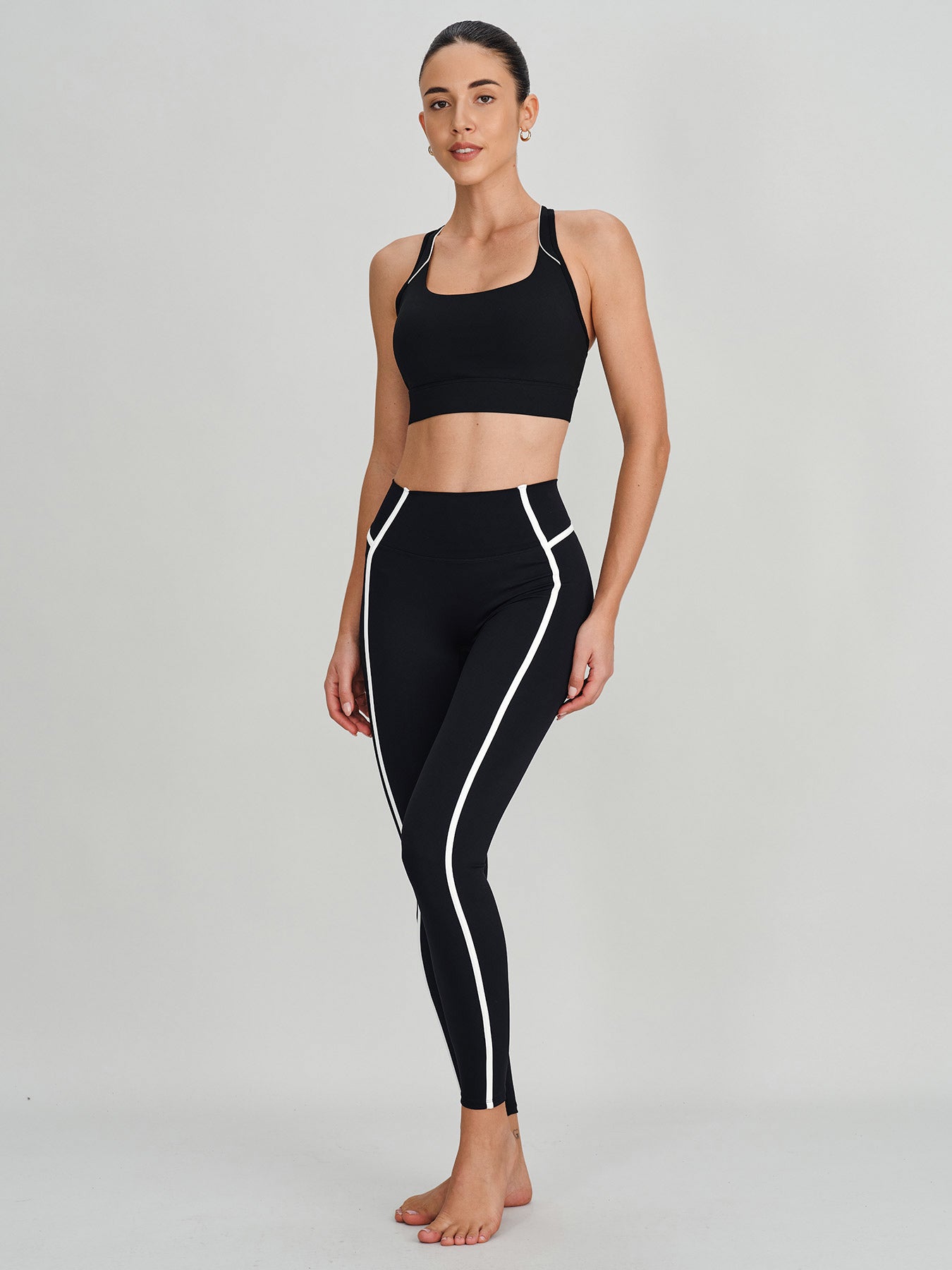 Premium Siyah I-Back Spor Sütyeni - Hafif Destekli