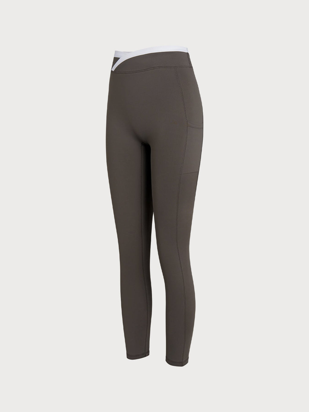 Yüksek Bel Koyu Kahverengi Doğal Legging - 25 İnç
