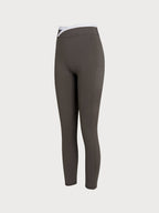 Yüksek Bel Koyu Kahverengi Doğal Legging - 25 İnç