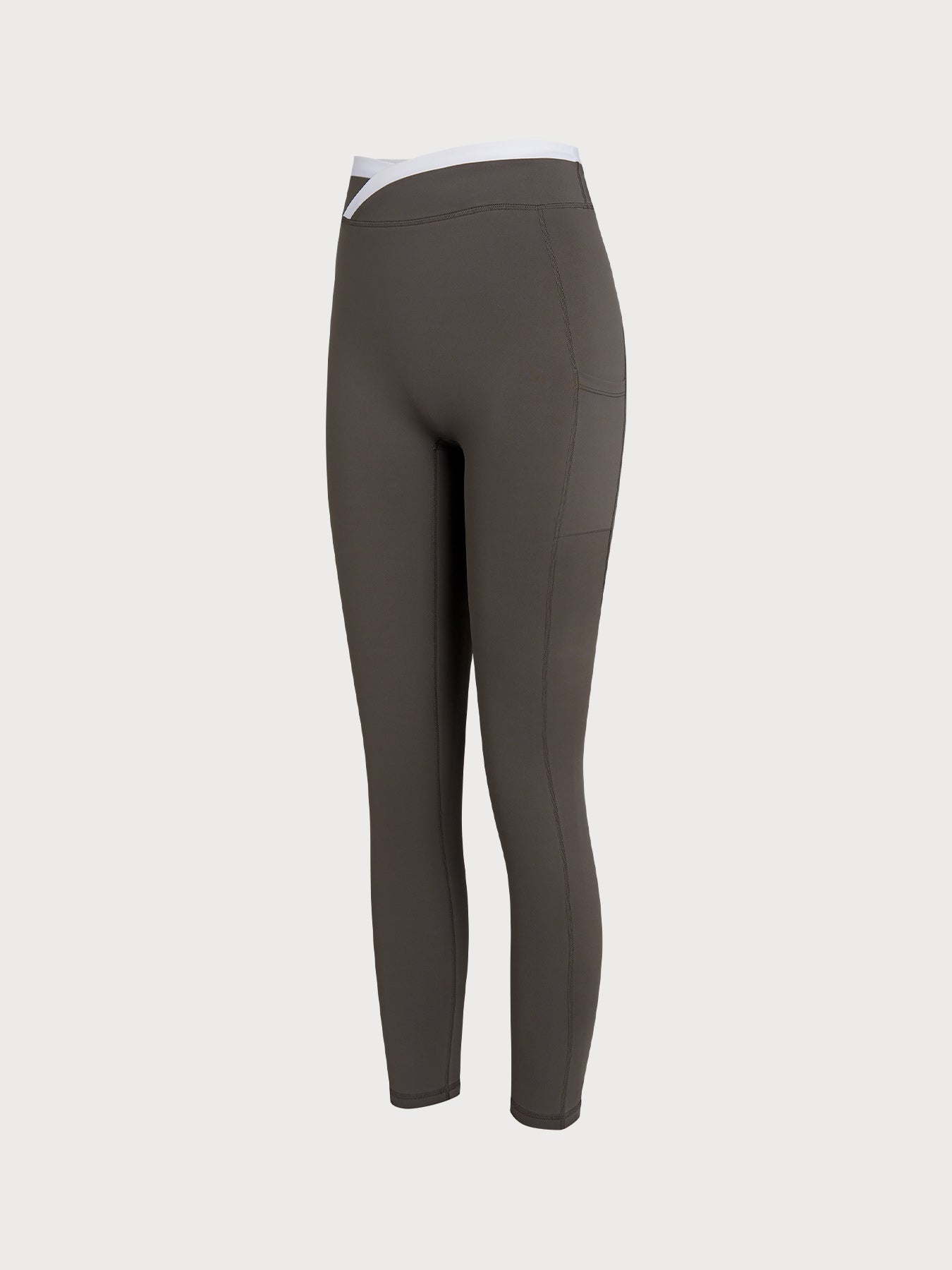 Yüksek Bel Koyu Kahverengi Doğal Legging - 25 İnç