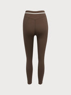 Kahve Renk Yüksek Bel Leggings - Rahat ve Şık