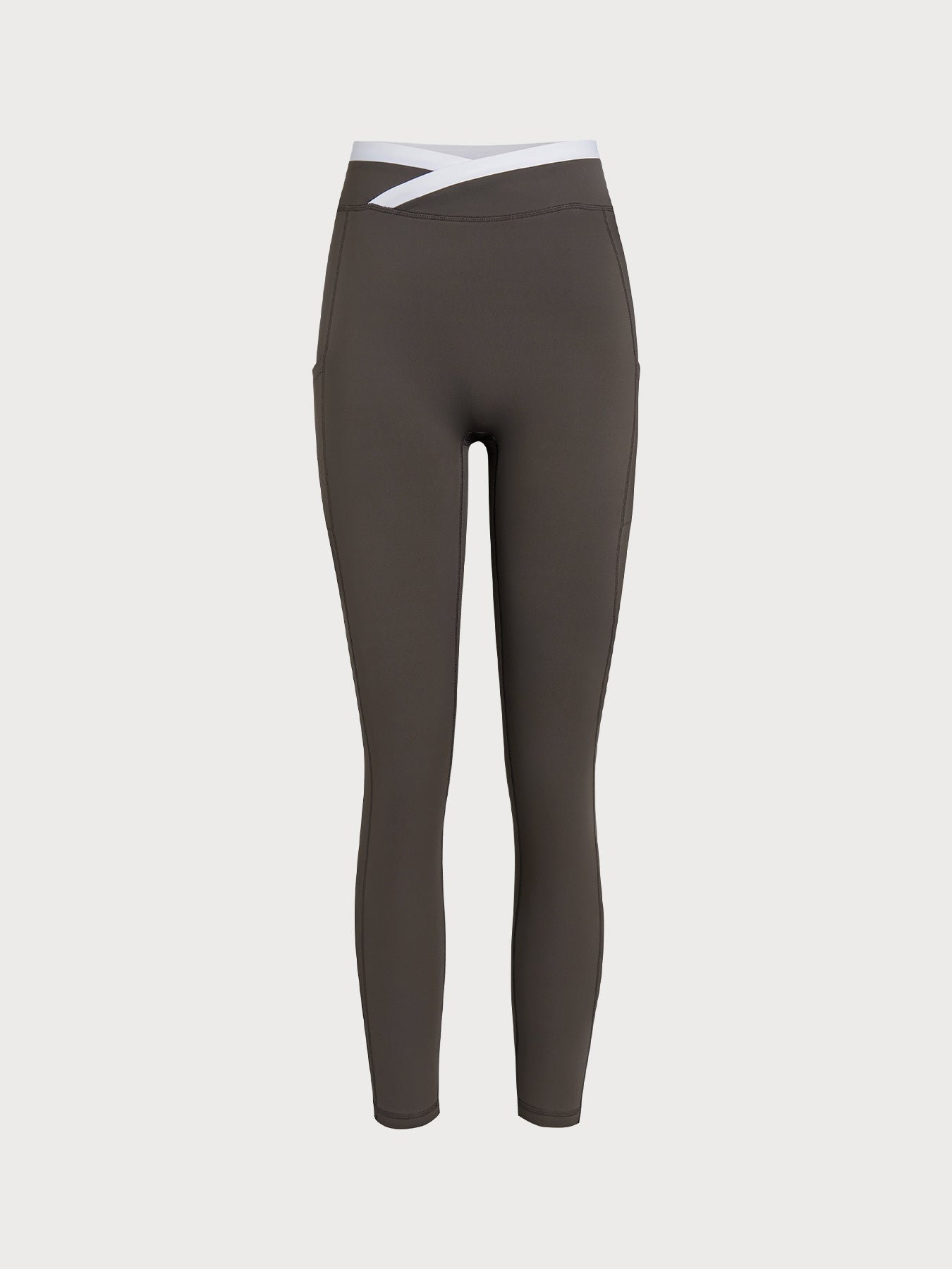 Yüksek Bel Koyu Kahverengi Doğal Legging - 25 İnç