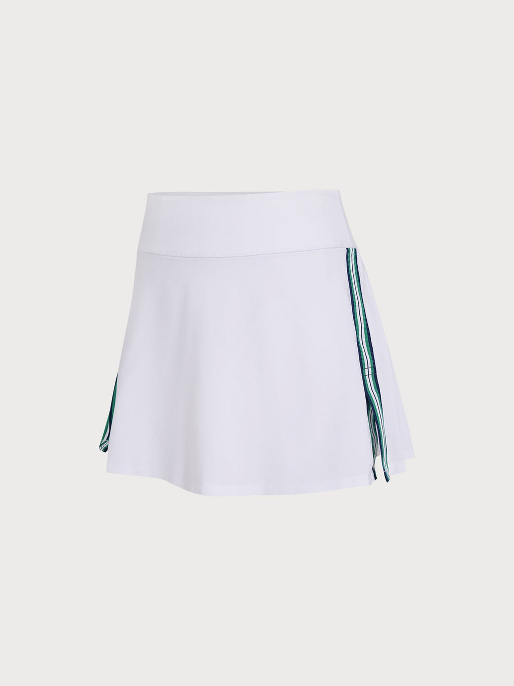 Şık Beyaz Çizgili Cepli Tenis Etek - Rahat ve Modern