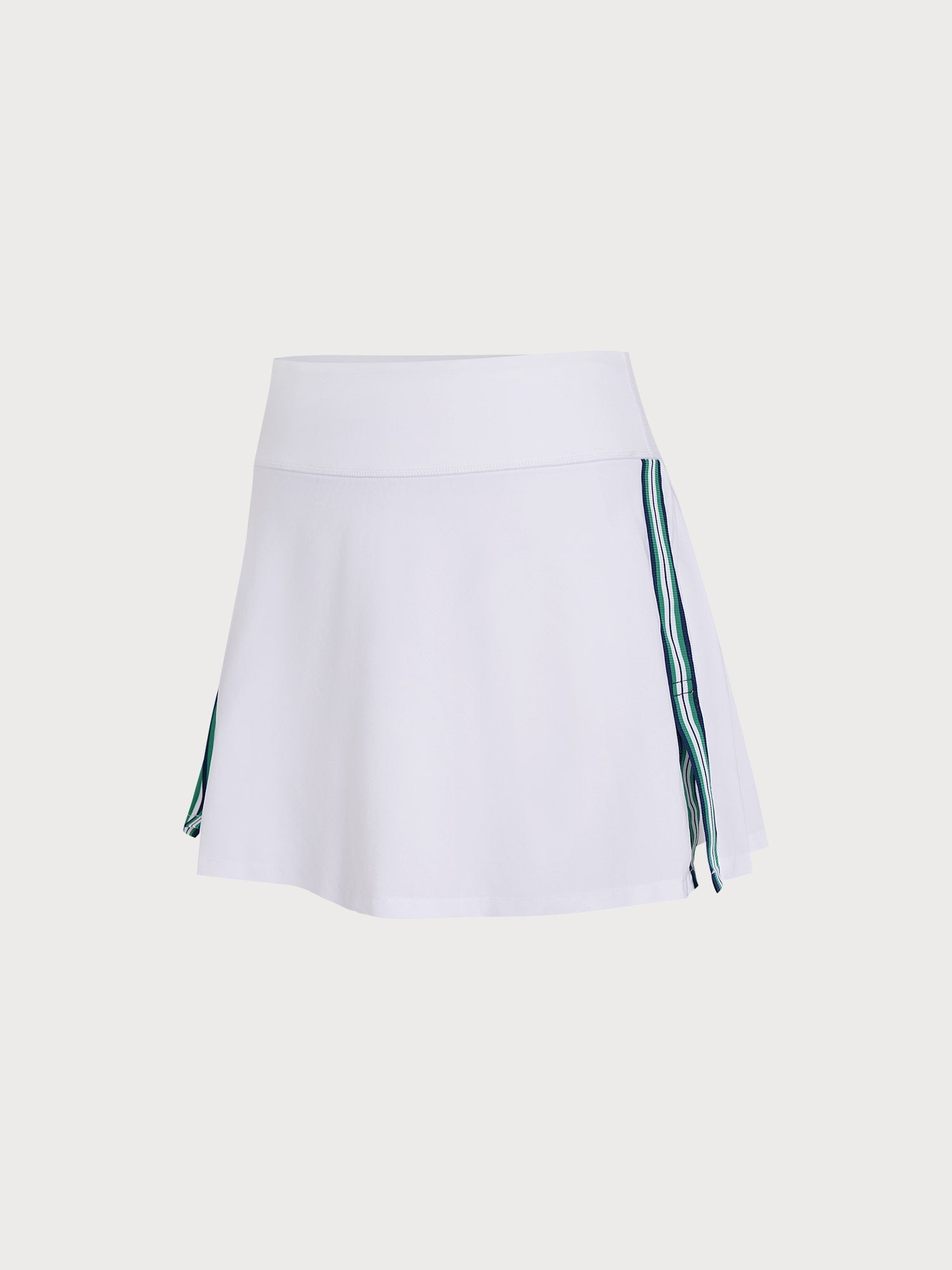 Şık Beyaz Çizgili Cepli Tenis Etek - Rahat ve Modern