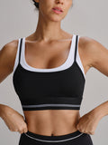 Kontrast Kenar Siyah Tank Top - Hafif Destekli Çift Askı