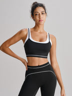 Kontrast Kenar Siyah Tank Top - Hafif Destekli Çift Askı